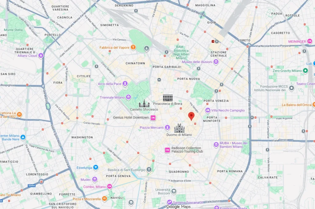 Palazzo Fendi Milan Map